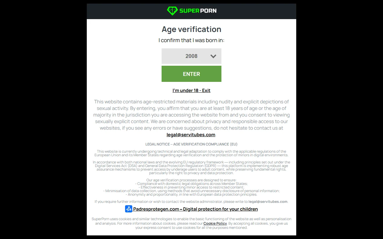 Screenshot of Superporn